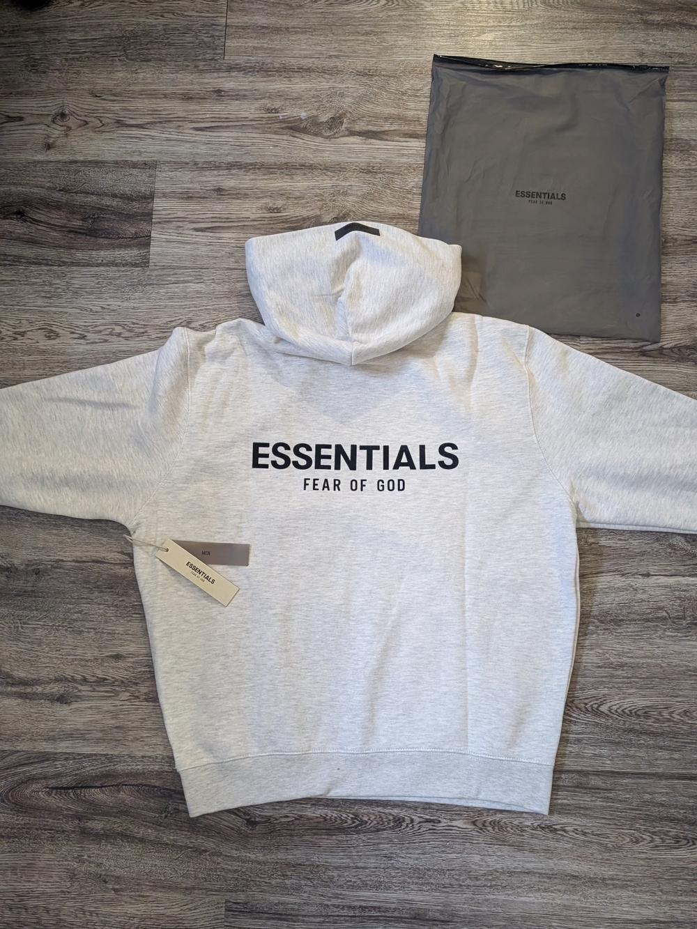 Fear of God ESSENTIALS Light Oatmeal Hoodie with Back Logo